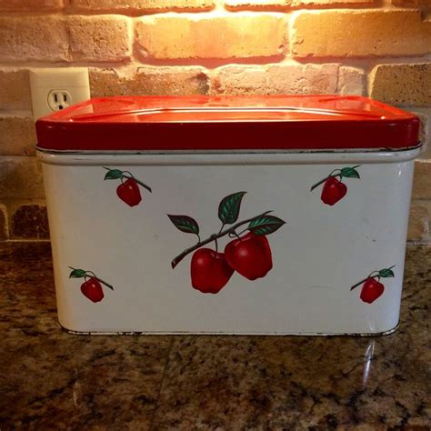 1950s vintage metal bread box|old fashioned metal bread bin.